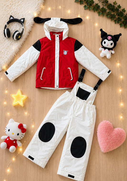 Pochacco Red, White & Black Ski Suit Set